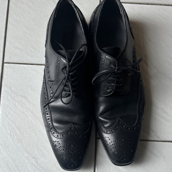 Boss Black Leather Oxford Shoes main image 5